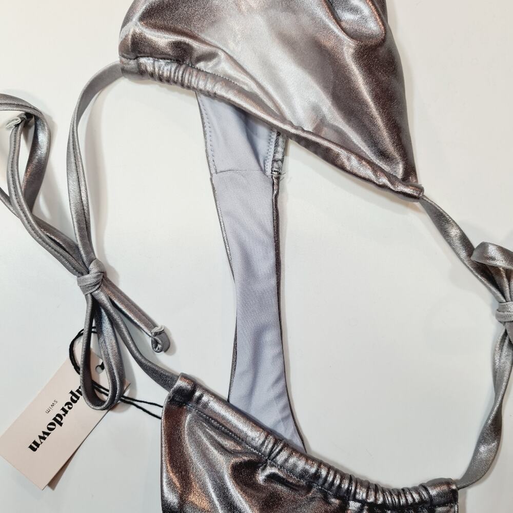 Superdown Danae Bikini Bottom in Silver - Picture 9 of 10